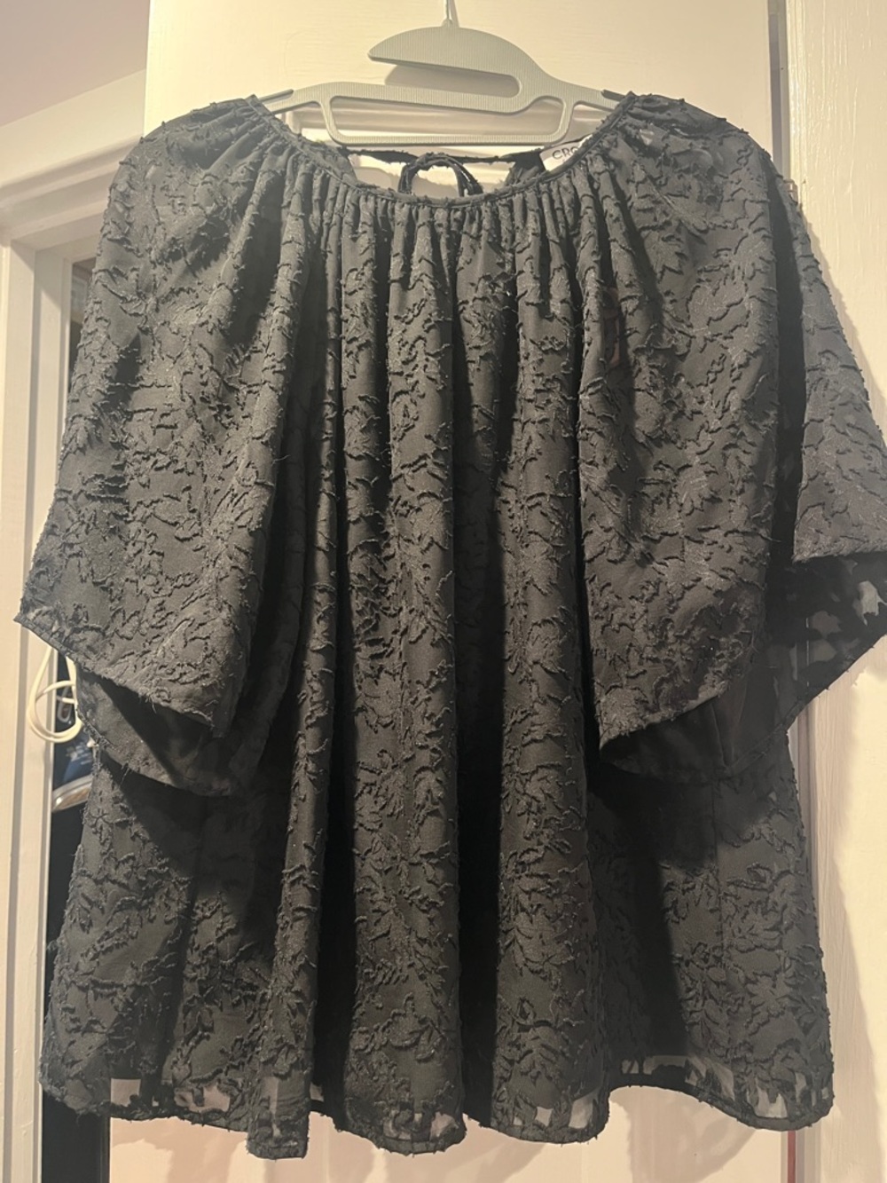 NWT Crosby Size M 
Black Lined Textured Blouse